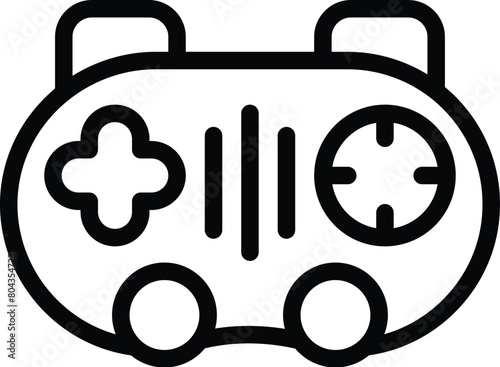 Game joystick icon outline vector. Controller device. Videogame player console