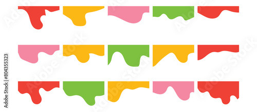 Set of Dividers Shapes for Website. Curve Lines, Drops, Wave Collection of Abstract Design Element for Top, Bottom Page Web Site. Isolated Vector Illustration on white background in eps 10.