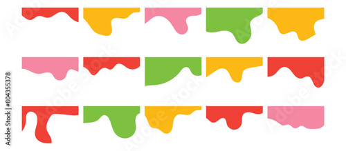 Set of Dividers Shapes for Website. Curve Lines, Drops, Wave Collection of Abstract Design Element for Top, Bottom Page Web Site. Isolated Vector Illustration on white background in eps 10.