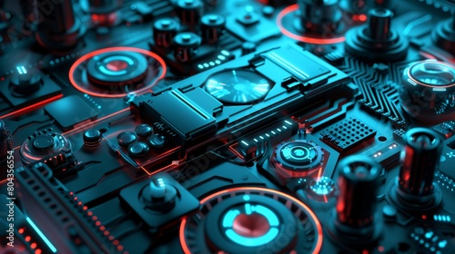 technology gadgets background 3d style.