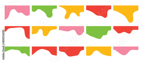 Compilation of assorted shapes for web page headers or footers. Design template serving as a separator on a landing page. Heading depicted in a flat vector style for web and template in eps 10.