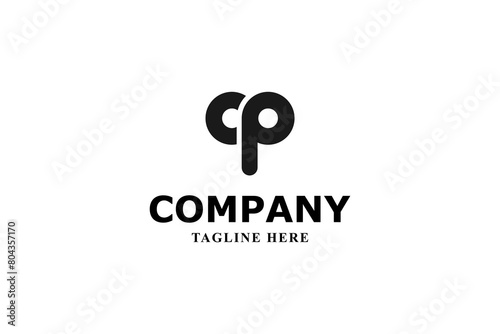 letter c p and elephant modern logo