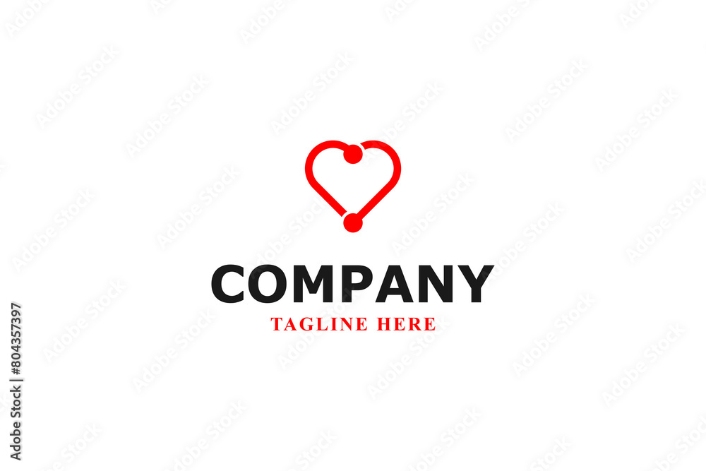 red heart modern minimal logo