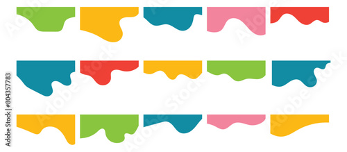 Compilation of assorted shapes for web page headers or footers. Design template serving as a separator on a landing page. Heading depicted in a flat vector style for web and template in eps 10.