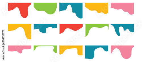 Compilation of assorted shapes for web page headers or footers. Design template serving as a separator on a landing page. Heading depicted in a flat vector style for web and template in eps 10.