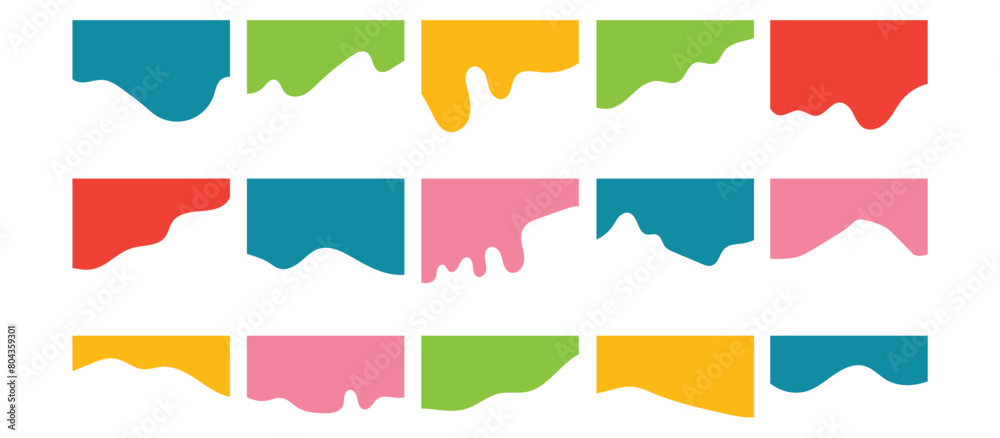 Obraz premium Set of angular abstract design separator header and border for website and app. Divider shapes top and bottom for web page. Different borders for website, banner, app, poster,&nbsp;background in eps 10.