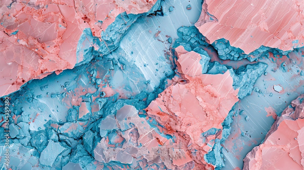Fototapeta premium Vivid Contrast in Pink and Blue Natural Marble Texture