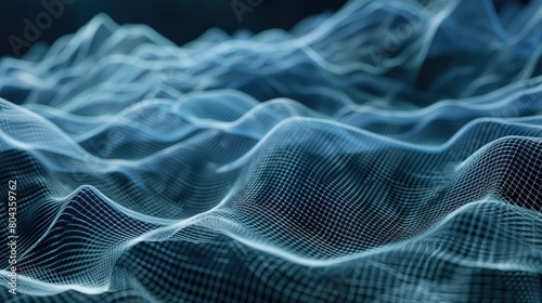 Abstract wireframe sound waves, with futuristic technology backgrounds © fitroni
