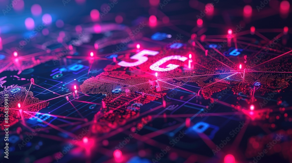 Dynamic 5G Network Illustration: High-Speed Data Revolution