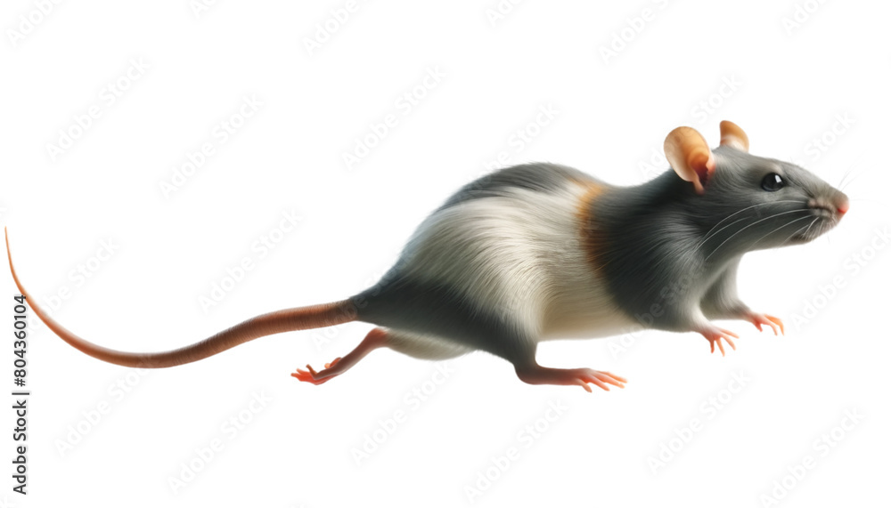 Realistic Fancy Rat in Side View on Transparent Background, Detailed illustration of a fancy rat in side view, running, showcased on a transparent or white background for versatile use. Realistic Fancy Rat in Side View on Transparent Background, Detailed illustration of a fancy rat in side view, running, showcased on a transparent or white background for versatile use.