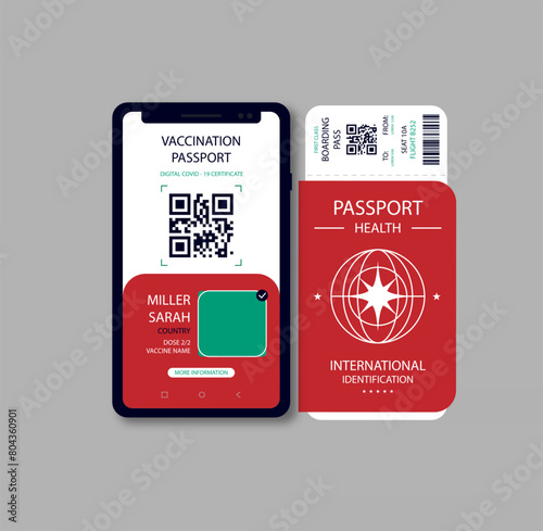 Free flat design vaccination passport