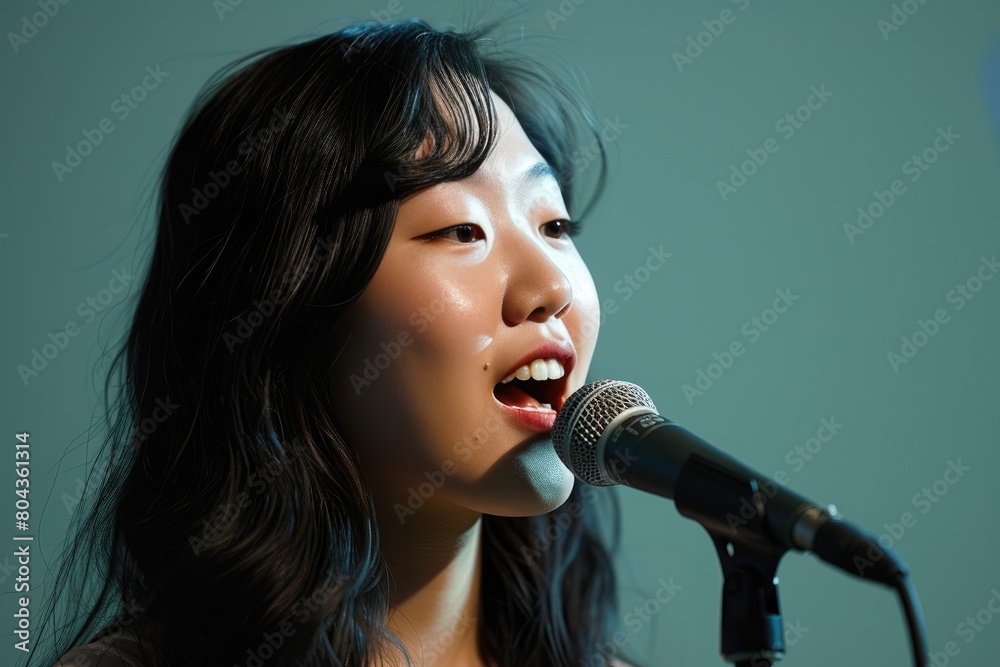 Vibrant Performance: Young Asian Artist at Talent Show Vibrant Performance: Young Asian Artist at Talent Show