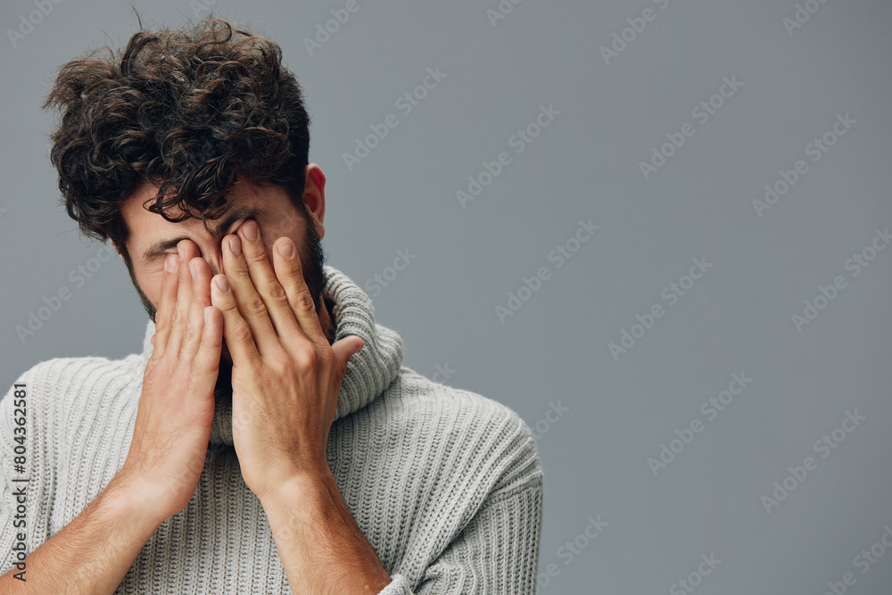 Man young person stress sad upset face depressed portrait unhappy male adult expression Man young person stress sad upset face depressed portrait unhappy male adult expression