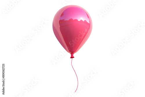 Metallic shiny party balloons isolated on transparent background