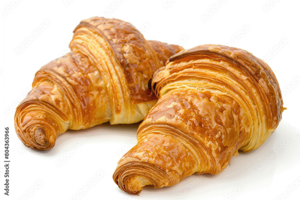 Croissants, golden and flaky