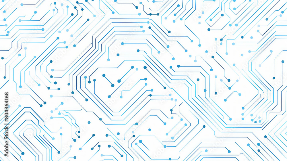 Detailed blue and white circuit board design for technology