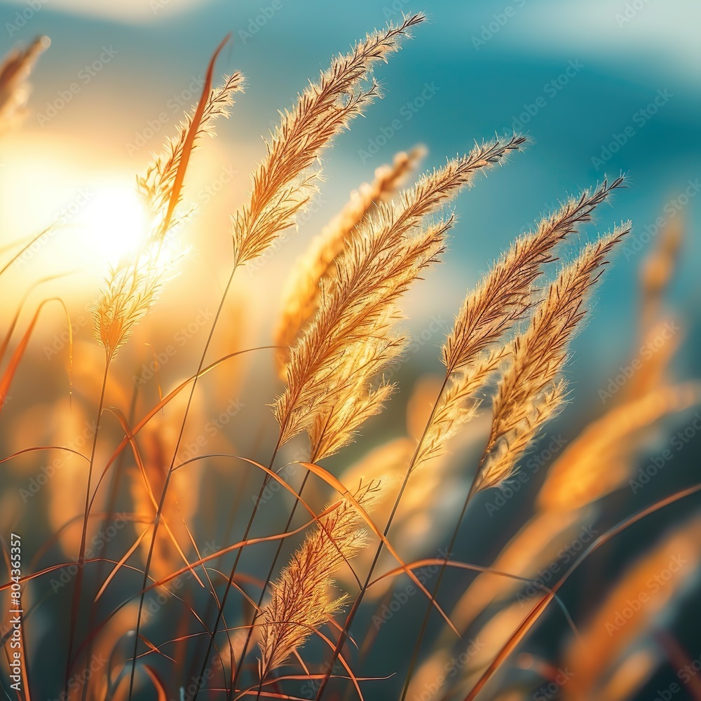 Ein Hintergrund mit Gräsern im Sonnenlicht