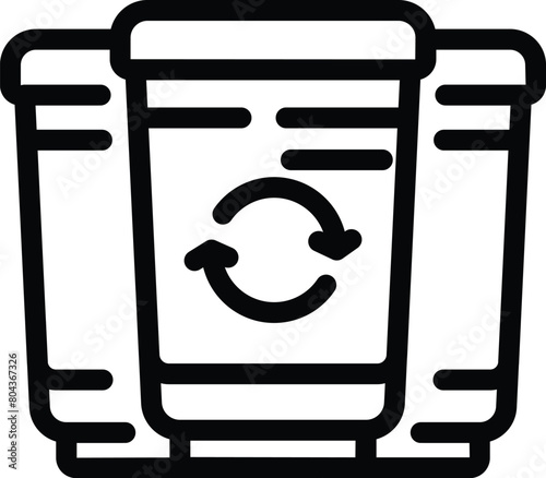 Processing waste materials icon outline vector. Trash recycling. Rubbish sorting segregation
