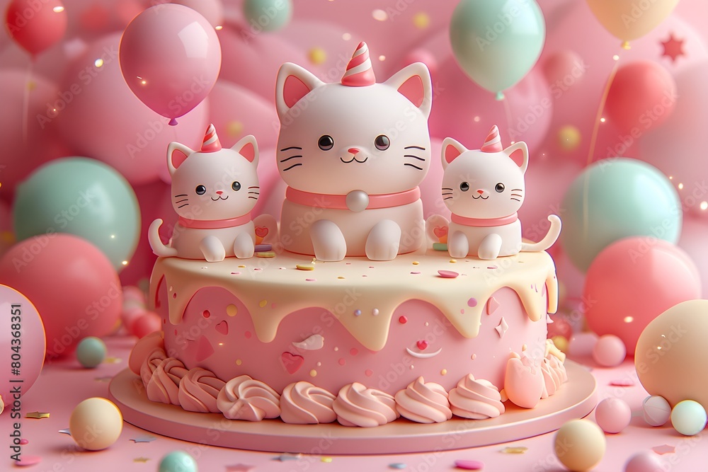 Fondo de pantalla de feliz cumpleaños con lindos gatos. Feliz cumple. Felicidades en tu cumpleaños. Fondo de pantalla de feliz cumpleaños con lindos gatos. Feliz cumple. Felicidades en tu cumpleaños.