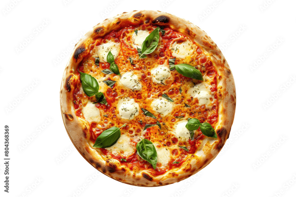 Bufala Margherita Pizza isolated on transparent background