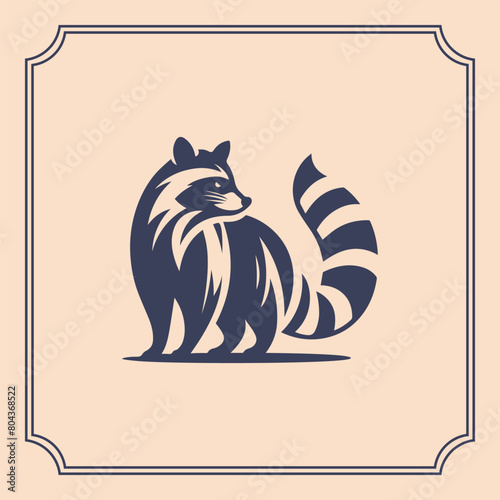racoon silhouette logo style illustration