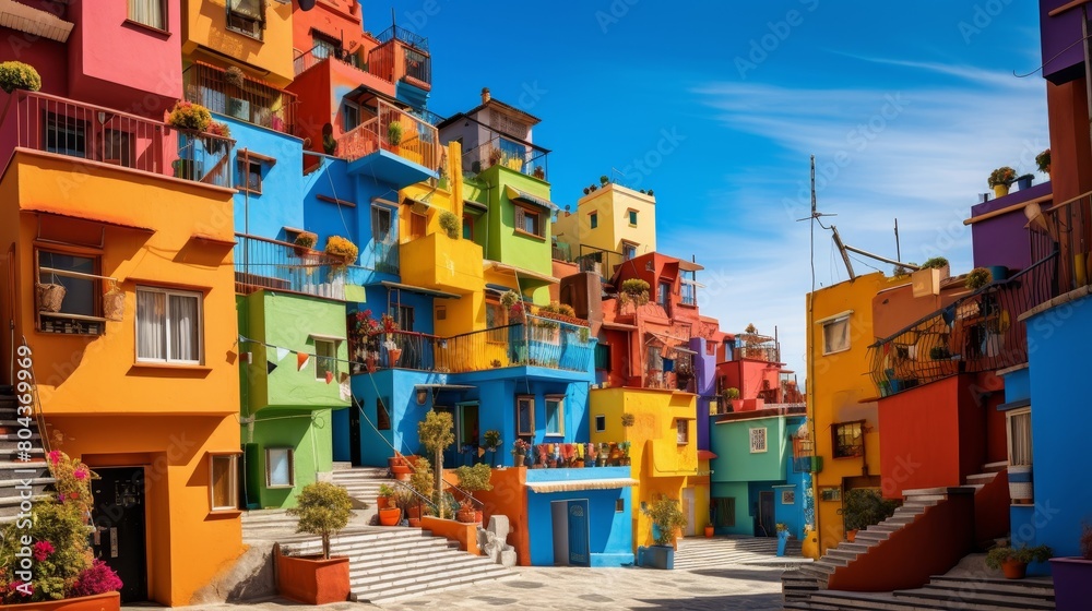 Fototapeta premium colorful cartoon town building.