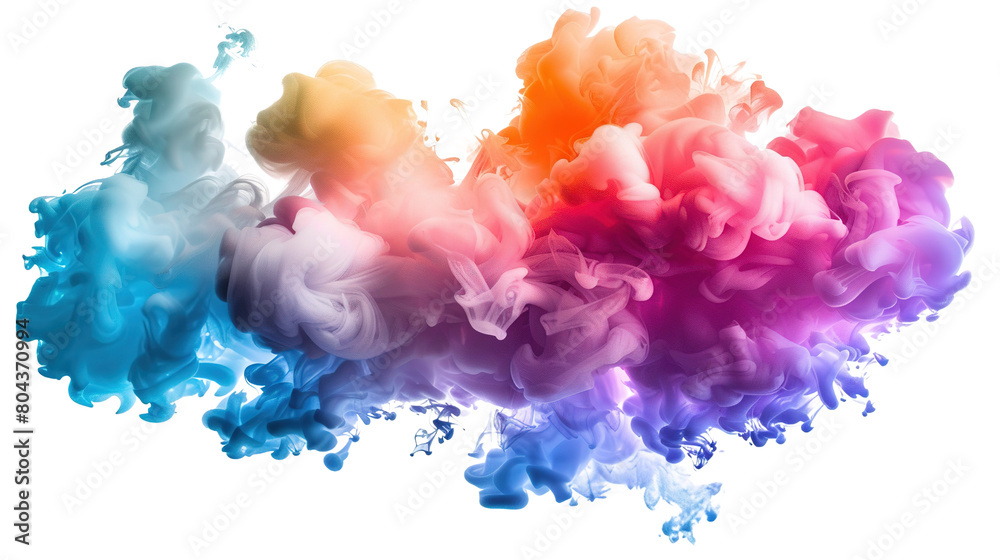 custom made wallpaper toronto digitalExplosion of colorful smoke isolated on white background.