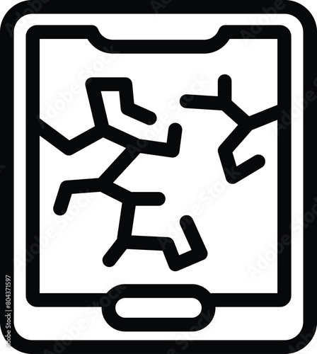 Electronic device waste icon outline vector. Cracked electrical equipment. Sorting discarded gadget