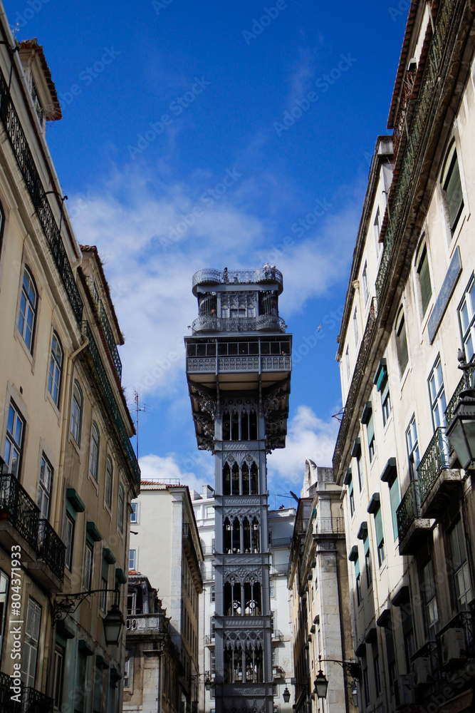 Santa Justa Elevador im Zentrum von Lissabon Portugal Santa Justa Elevador im Zentrum von Lissabon Portugal