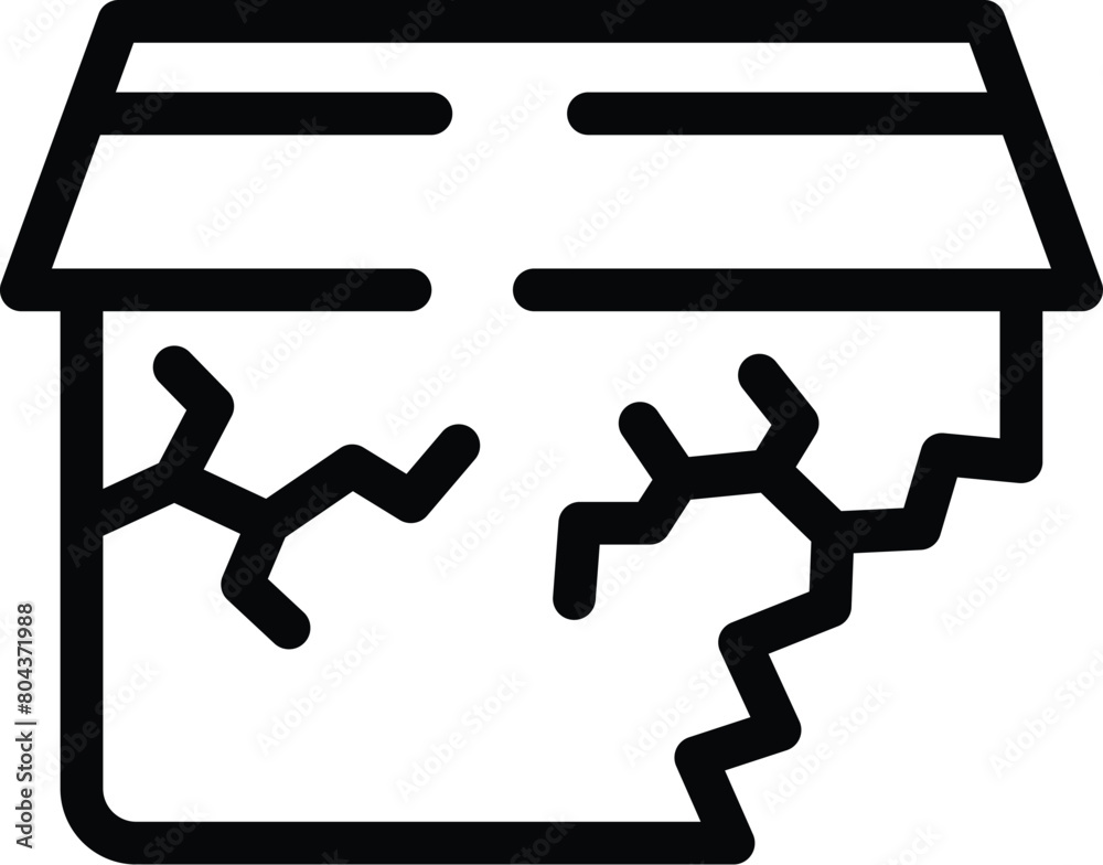 Broken material waste icon outline vector. Garbage sorting. Disposal old products Broken material waste icon outline vector. Garbage sorting. Disposal old products