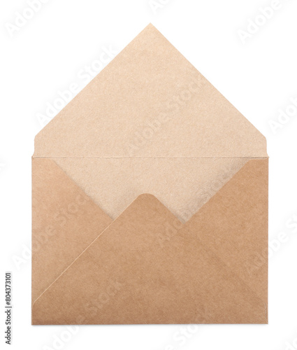 One kraft letter envelope isolated on white