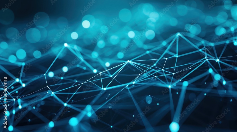 Obraz premium Futuristic Network Lines form a Technical Grid