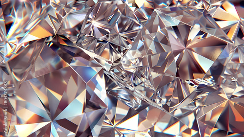 Glistening Diamond Texture Showcasing Facets and Reflections