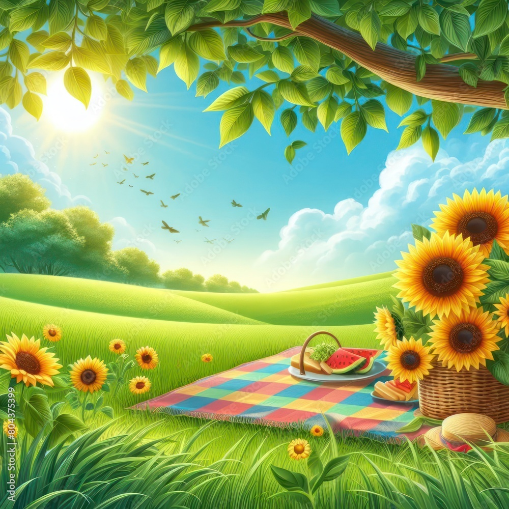 Fototapeta premium Summer advertising banner