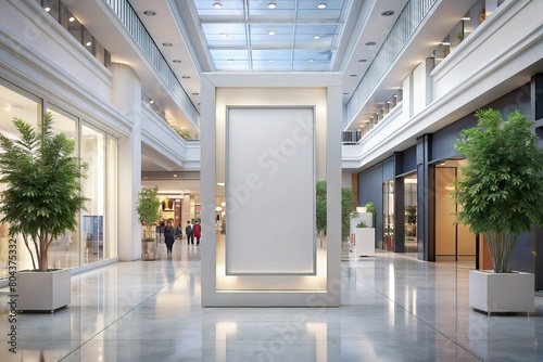 Frame mockup for marketing in luxurious and decorated shopping mall. Generative AI © Fernando