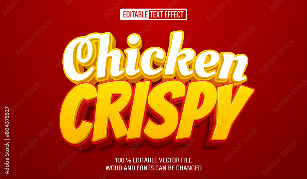 Editable 3d text style effect - Chicken Crispy text effect Template