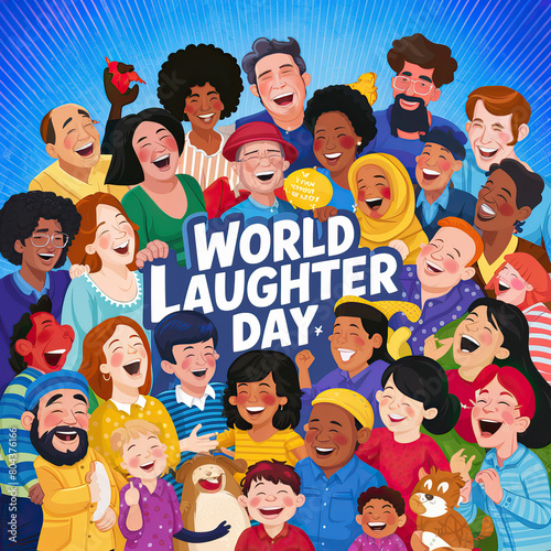 World Laughter Day, laughter Day, World Laughter Day poster, Vector. World Smile Day, Banner, Laughter Day, Poster, Social Media Post. World Laughter Day Post. flat design, Happy World Laughter Day, 