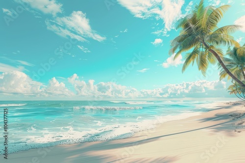 Create a beautiful, high-resolution image of a beach