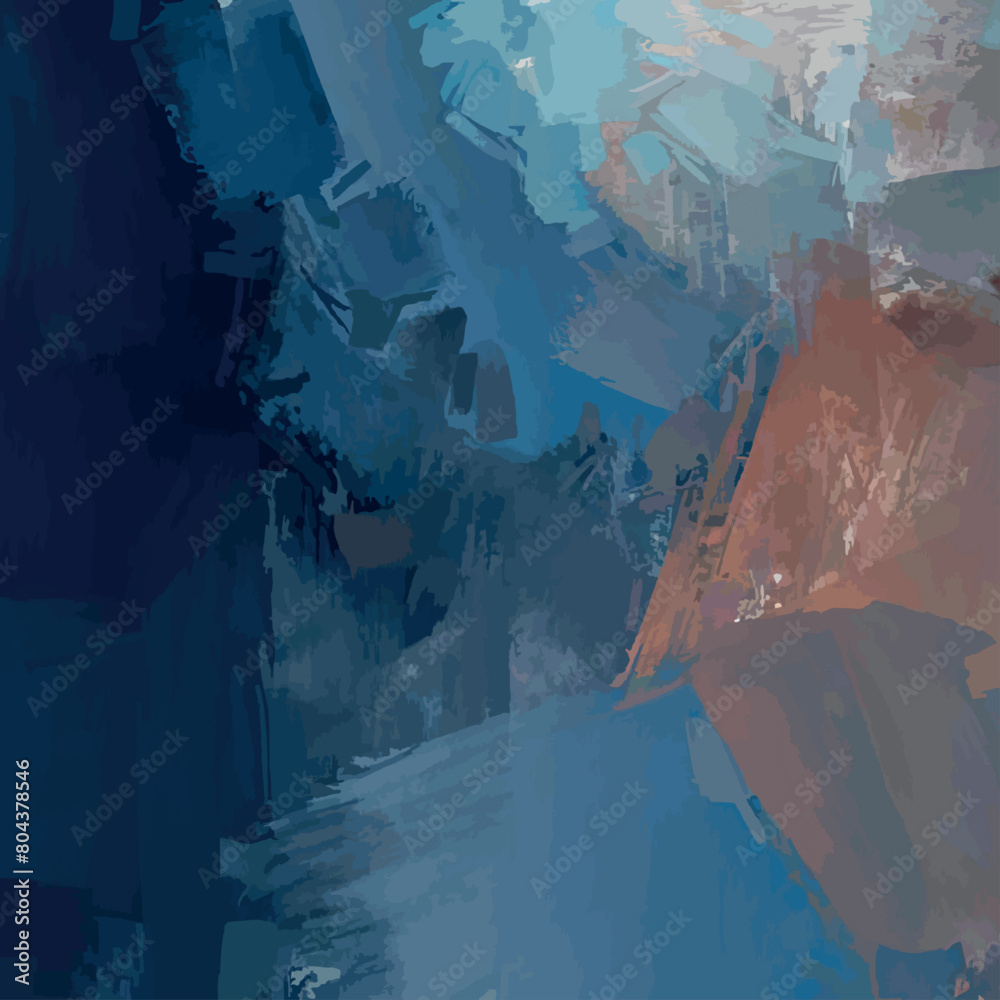 abstract brush stroke blended grunge effect dark brown bluish gradient background digital illustration left