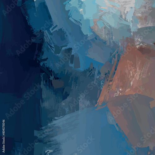 abstract brush stroke blended grunge effect dark brown bluish gradient background digital illustration left