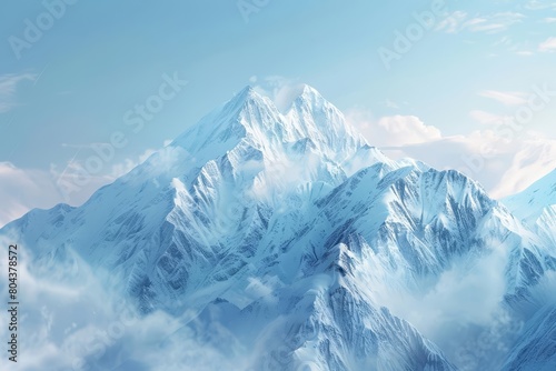 A beautiful winter landscape of snow-capped mountains