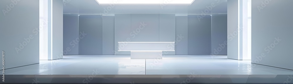 Create a realistic 3D rendering of a futuristic museum interior Create a realistic 3D rendering of a futuristic museum interior