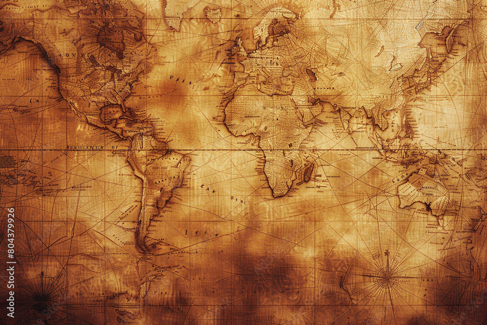 A classic background with an antique map texture, featuring sepia tones and detailed line work of old-world geography.
