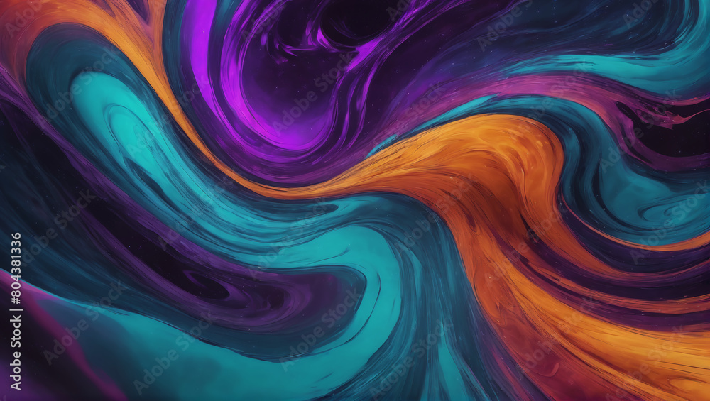 Fototapeta premium Visuals of liquid magma in shades of cosmic teal, celestial purple, and stardust silver, pulsating and pulsing against a plain background with subtle lighting ULTRA HD 8K