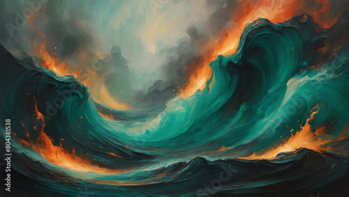 Visuals of liquid magma in pastel oil painting styled colors like dark green, dark olive, and muted teal, pulsating and pulsing against a plain background with subtle lighting ULTRA HD 8K