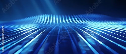 Create a 3D animation of a glowing blue circuit board with light blue highlights. Keep the animation subtle and elegant.