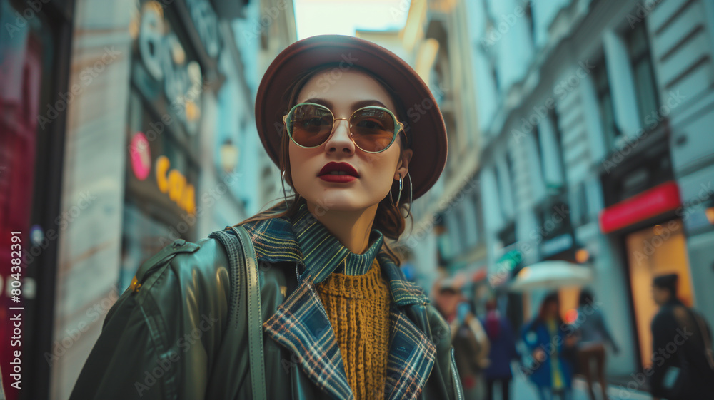 street style photo capturing a fashion forward individual rocking a trendy ensemble on a bustling city street street style photo capturing a fashion forward individual rocking a trendy ensemble on a bustling city street