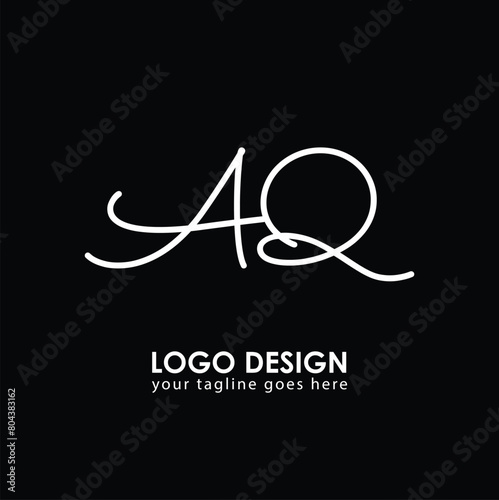AQ AQ Logo Design, Creative Minimal Letter AQ AQ Monogram