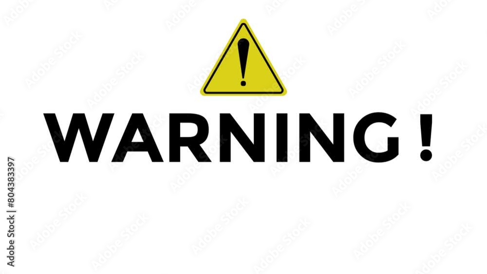 Warning Sign vector animation 4K Resolution
