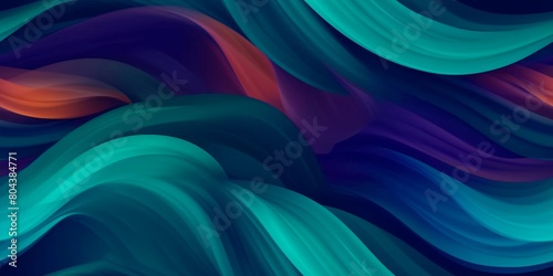 Teal abstract seamless pattern with purple waves, in dynamic neo traditional style photo